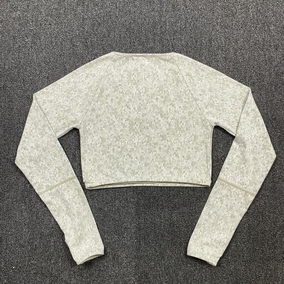 Gymshark Fleur Texture Crop Top Keyhole Thumbhole Chest Hole Cropped Size Medium - Picture 3 of 7